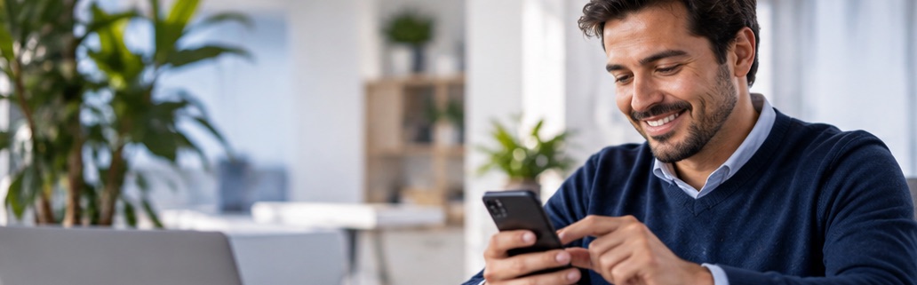 Usuario gestionando servicios RutaPass desde su teléfono
